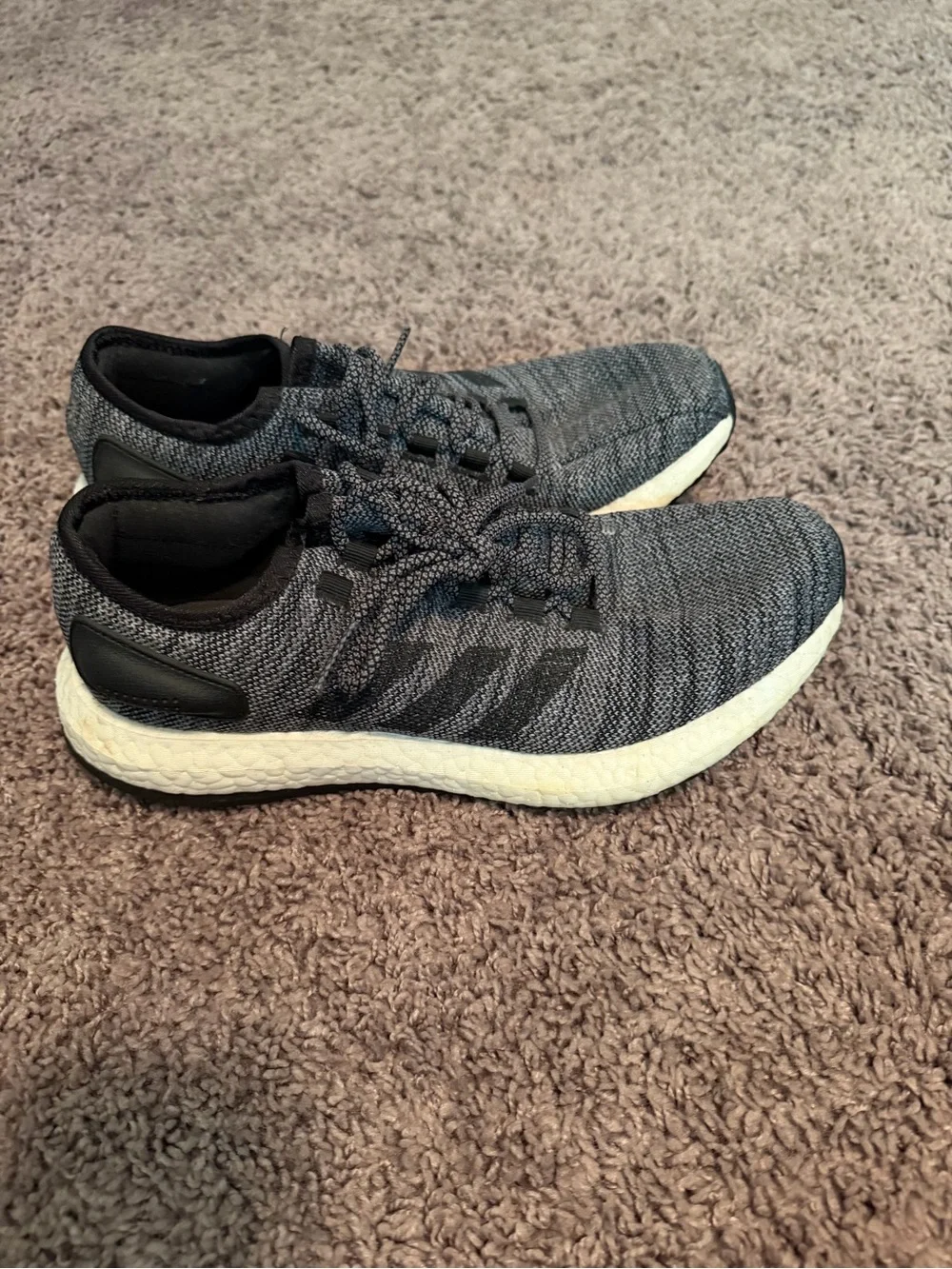 adidas Black and White Knit Trainer Sneakers